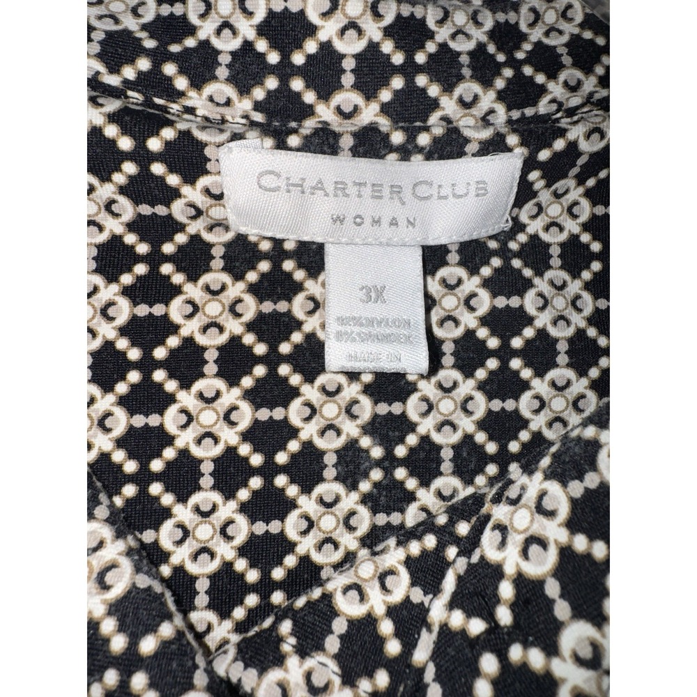 Charter‎ Club Womens Shirt Geometric Boho Collared Long Sleeve Size 3X - Picture 5 of 8